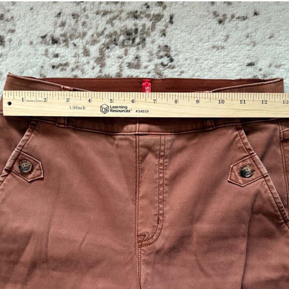 SPANX Stretch Twill Crop Pant Rust Brown Women's Size Small - Picture 6 of 9